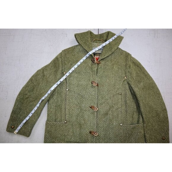 Vintage 70s Piz Palu Tyroler Loden Coat Green Rare Made In Austria Size 14 - Picture 7 of 9